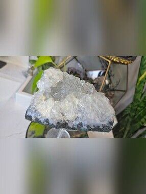Clear Amethyst & Goethite Crystal Cluster